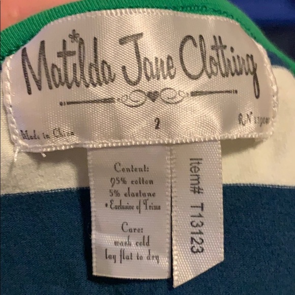 Matilda Jane Paddle Boat Wide Stripe Tee Girls 2 - Picture 7 of 7